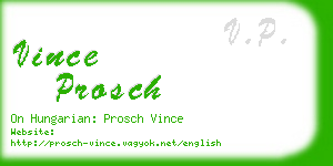 vince prosch business card